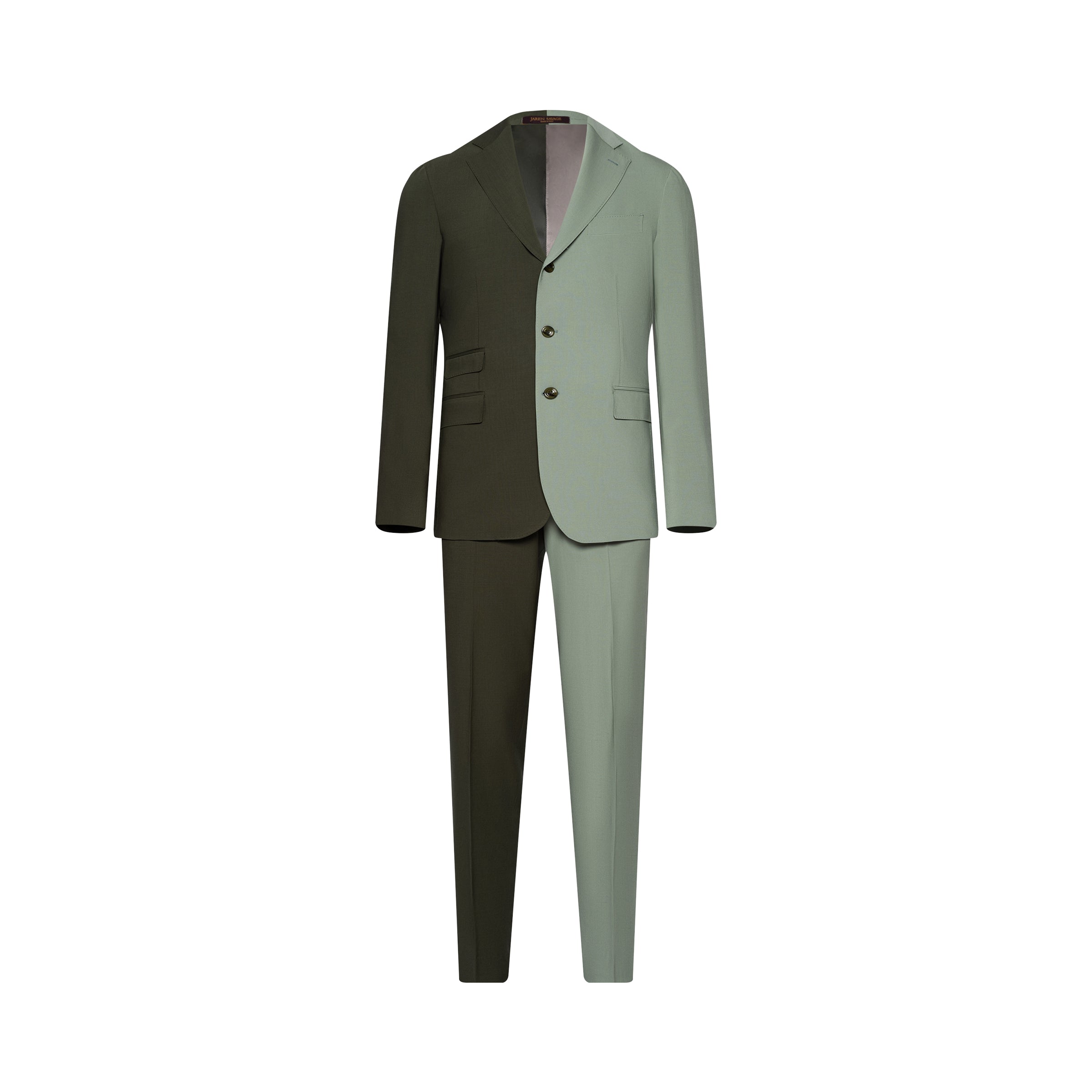 Split Green Fine Wool Trousers