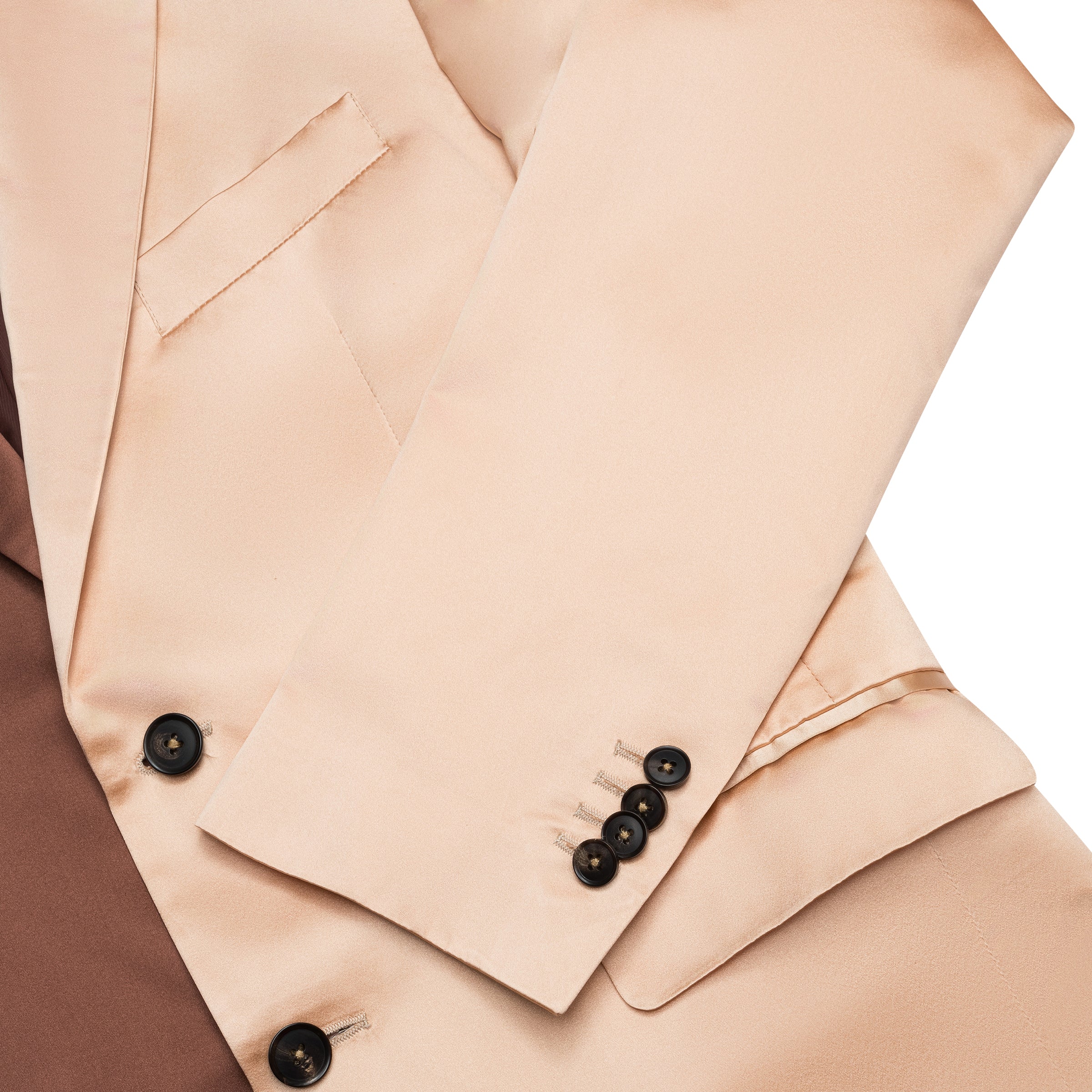 Split Brown/Champagne Silk 3-Piece Suit