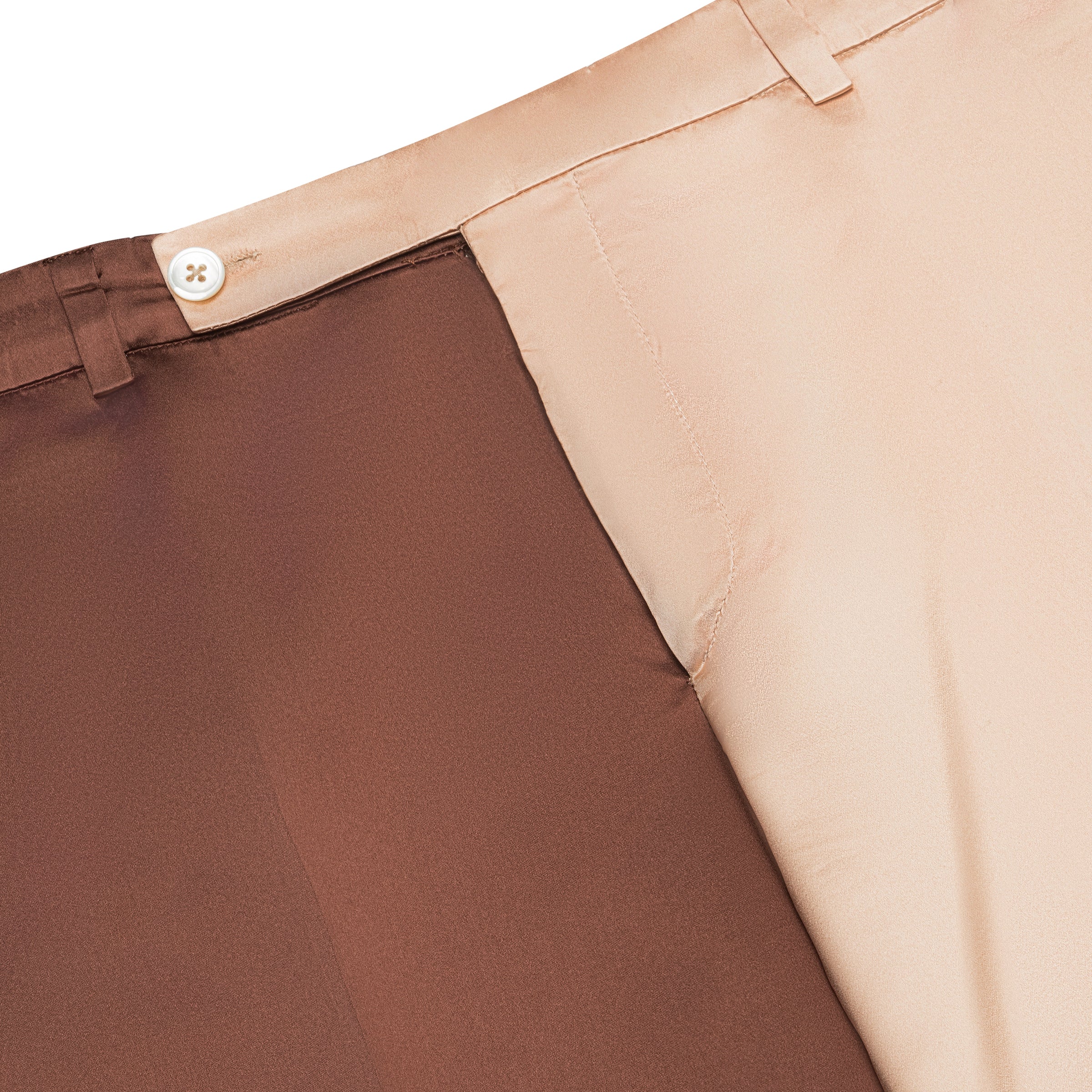 Split Brown/Champagne Silk 3-Piece Suit
