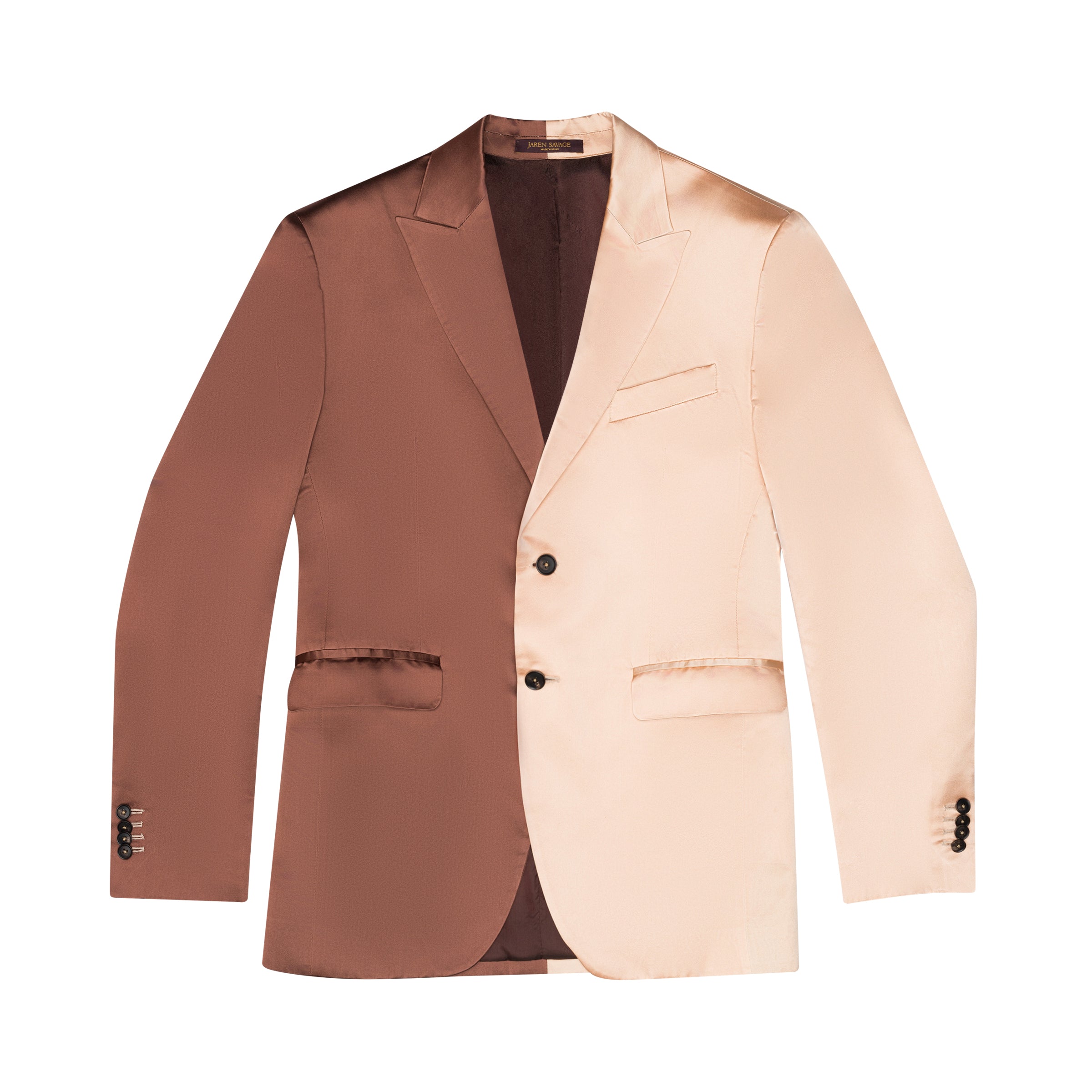 Split Brown/Champagne Silk Blazer