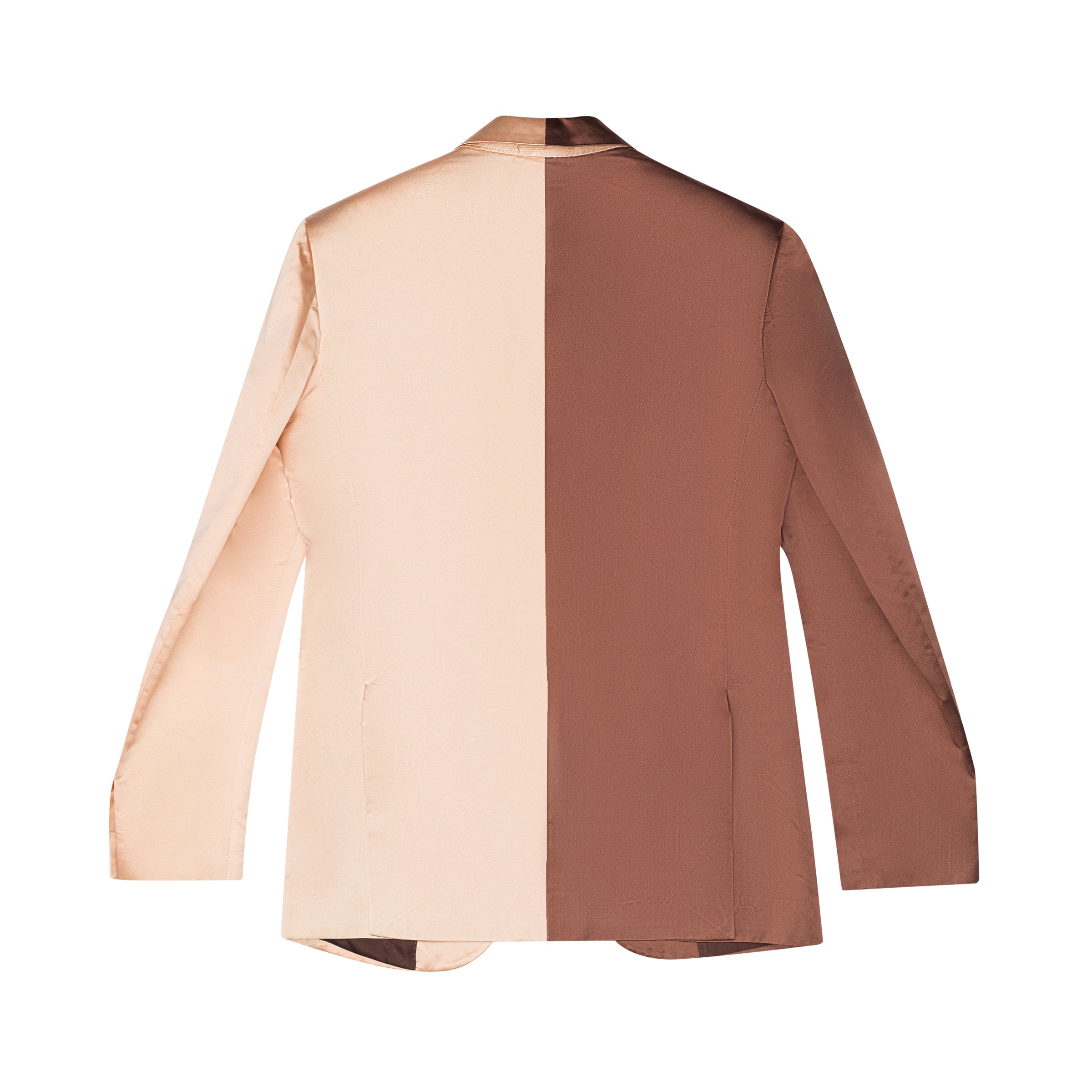 Split Brown/Champagne Silk 3-Piece Suit