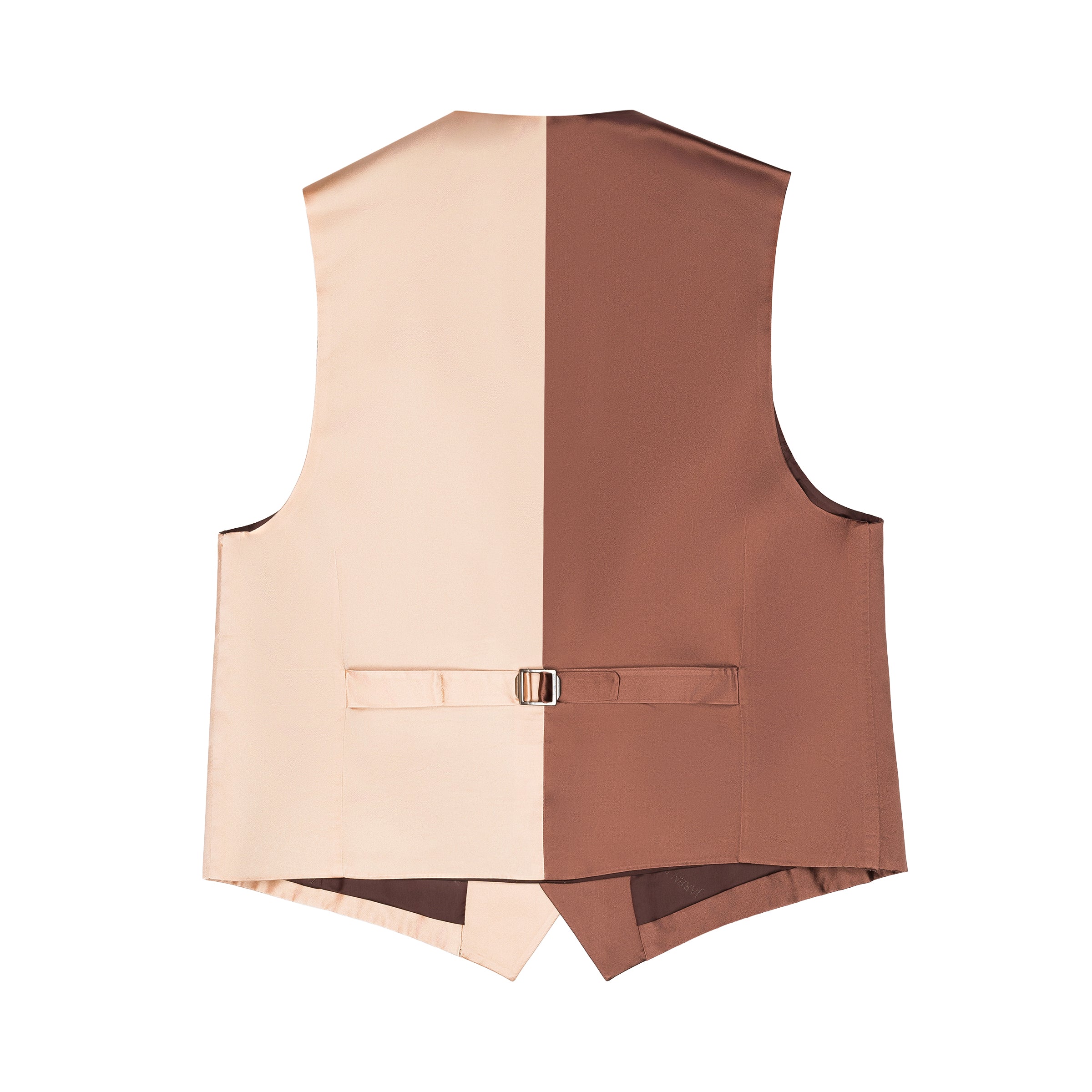 Split Brown/Champagne Silk 3-Piece Suit