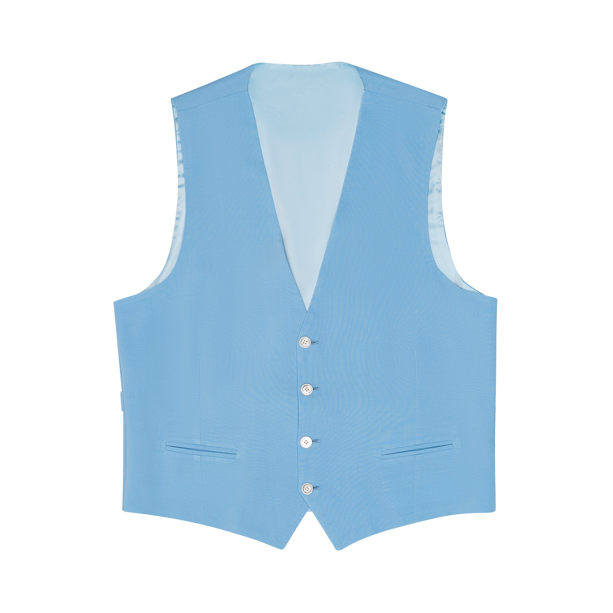 Serene Sky Blue Fine Wool Gilet