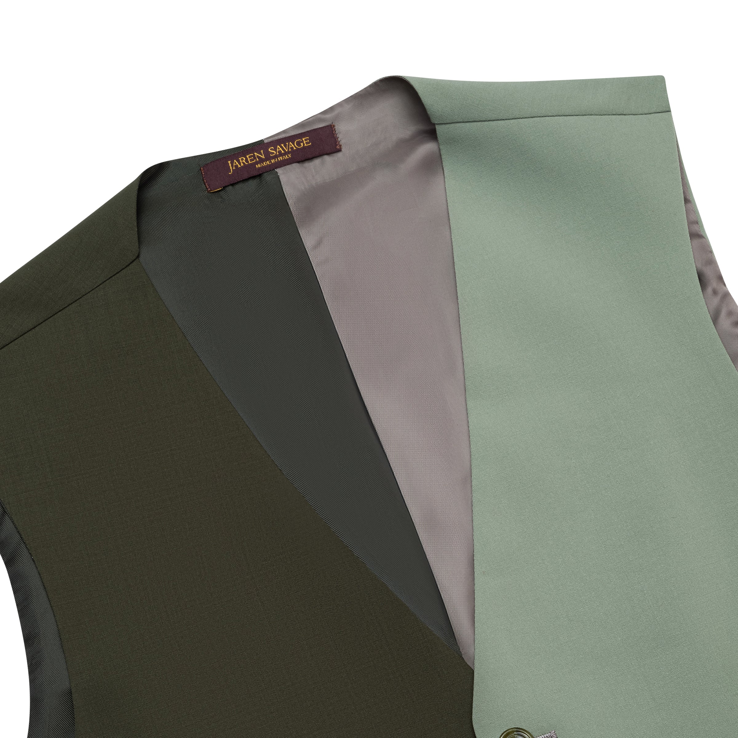 Split Green Fine Wool Gilet