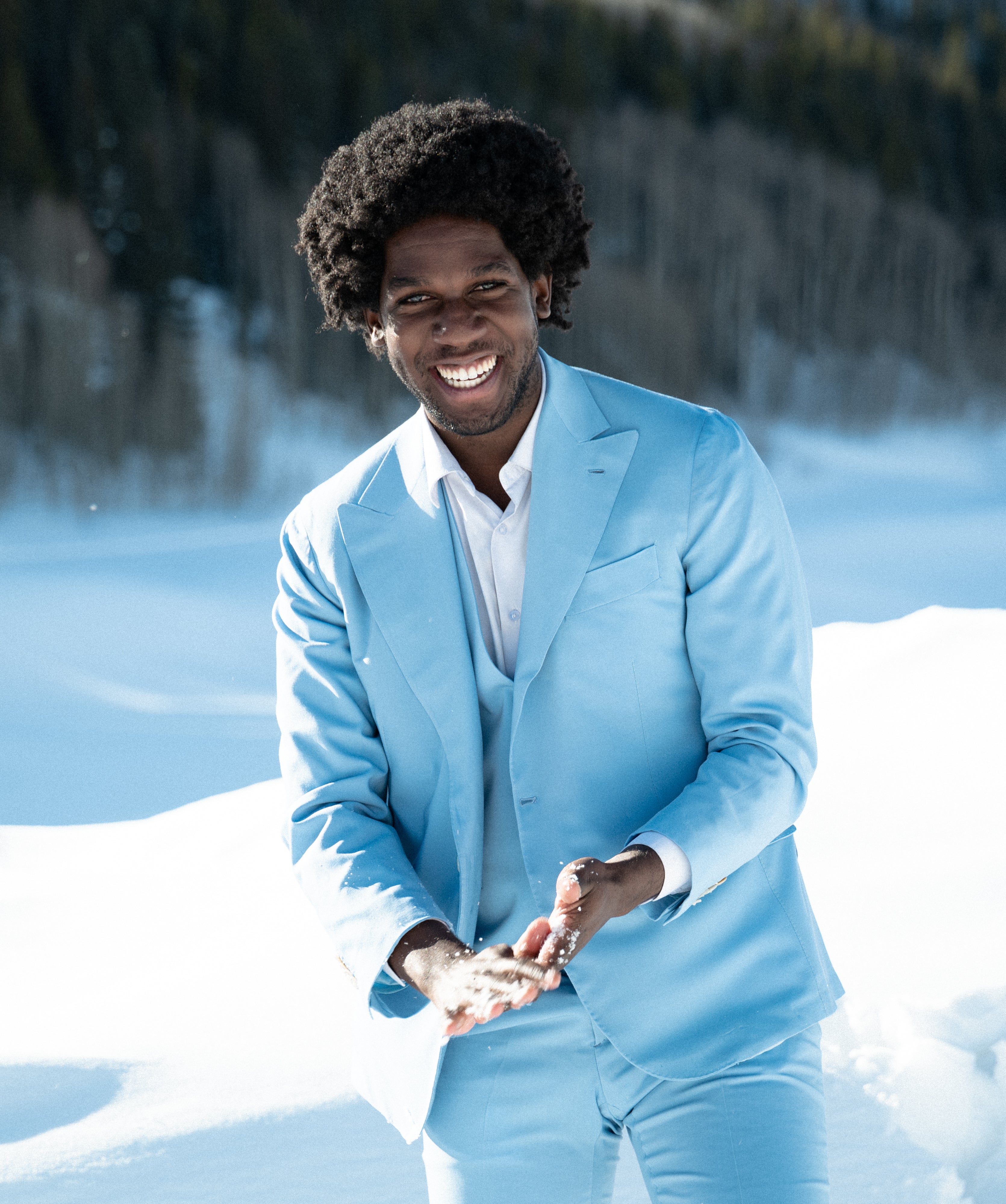 Sky Blue Fine Wool Blazer