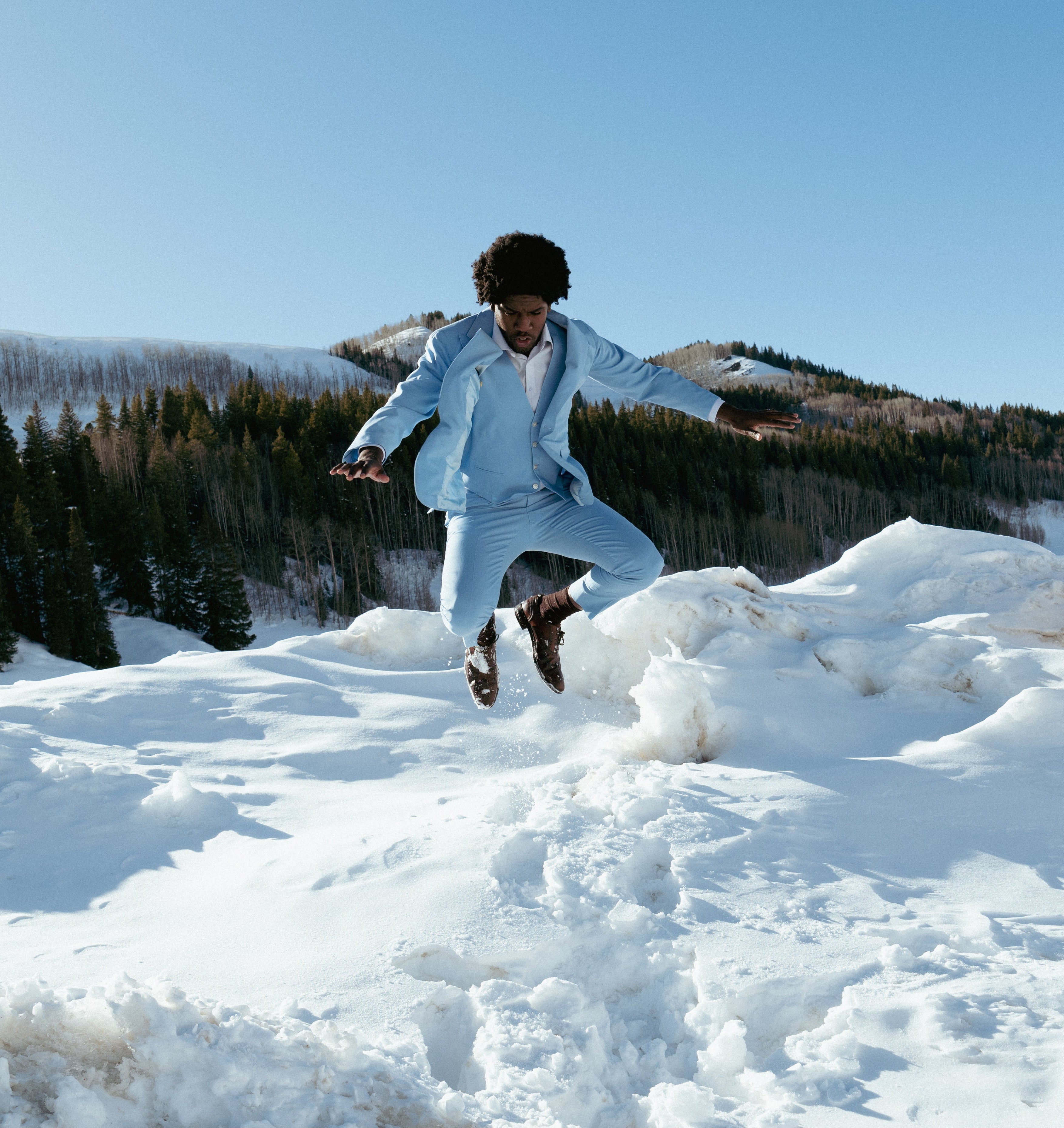 Serene Sky Blue Fine Wool Gilet