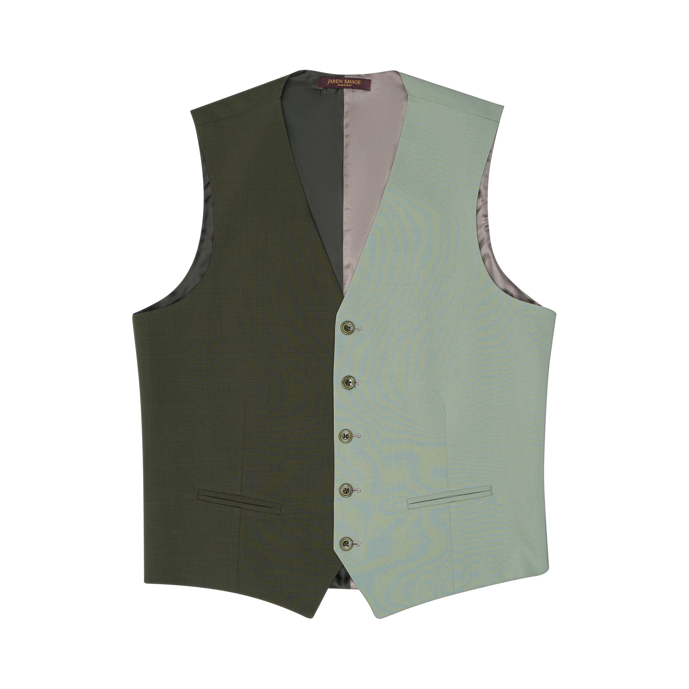 Split Green Fine Wool Gilet