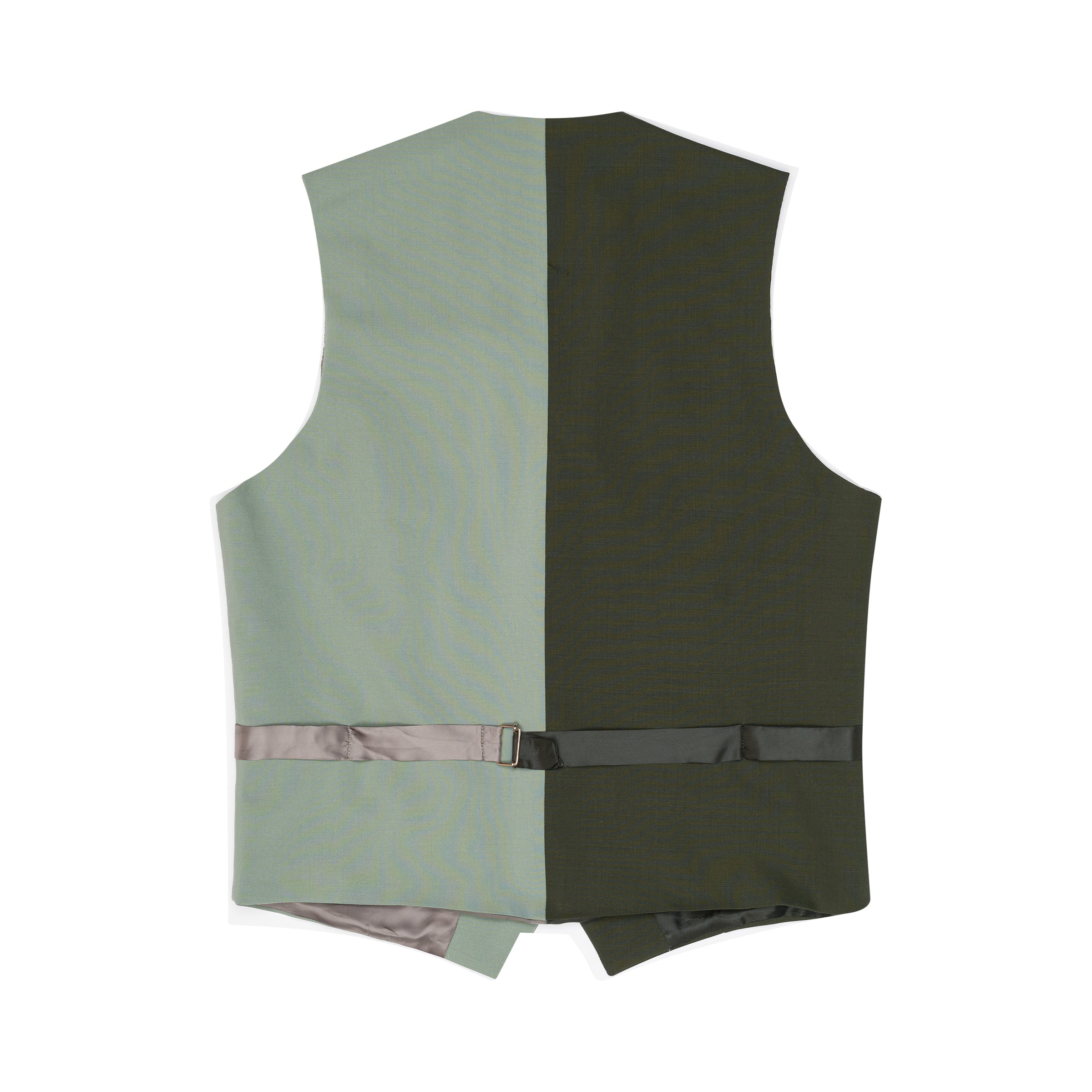 Split Green Fine Wool Gilet