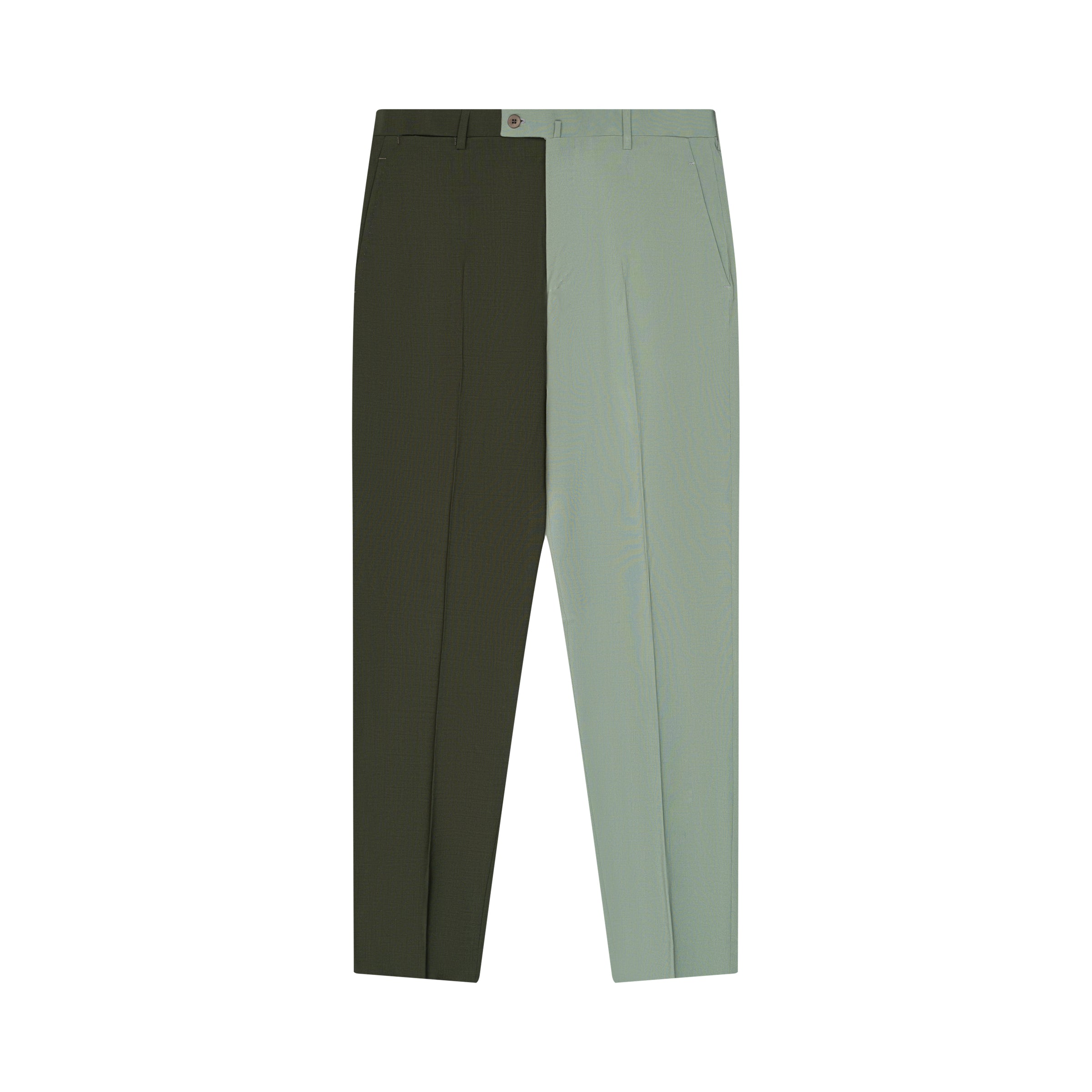 Split Green Fine Wool Trousers