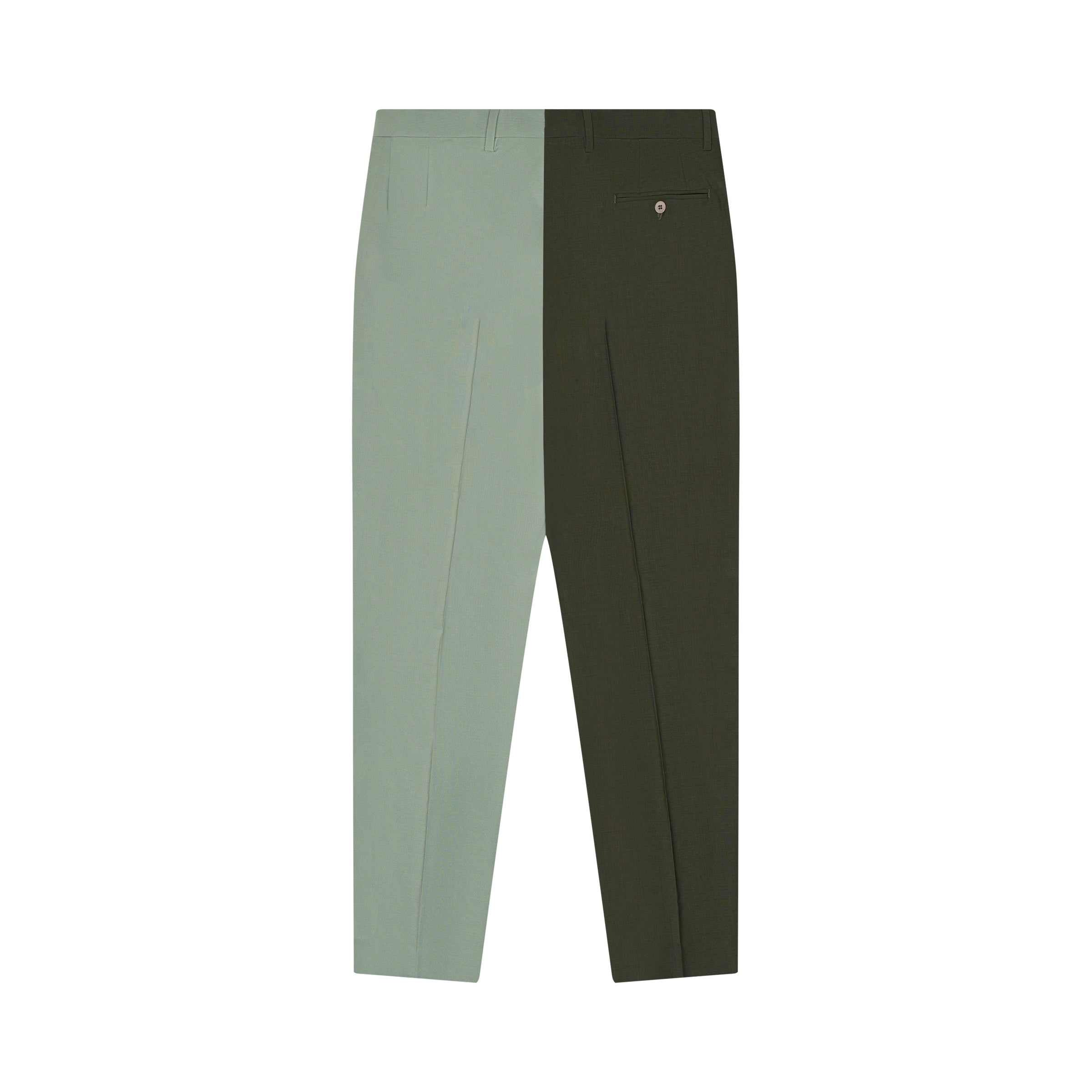 Split Green Fine Wool Trousers
