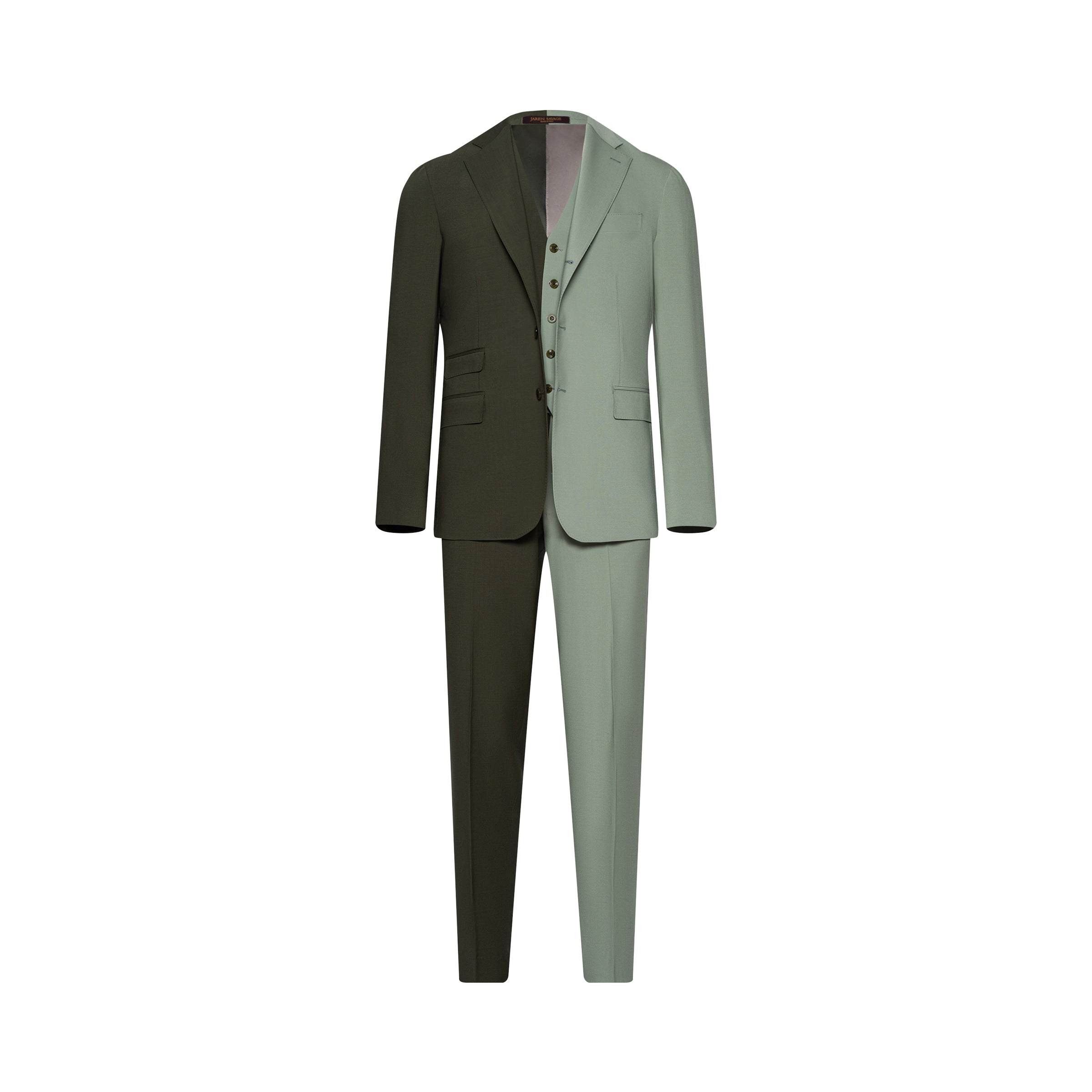 Split Green Fine Wool 3-Piece Suit