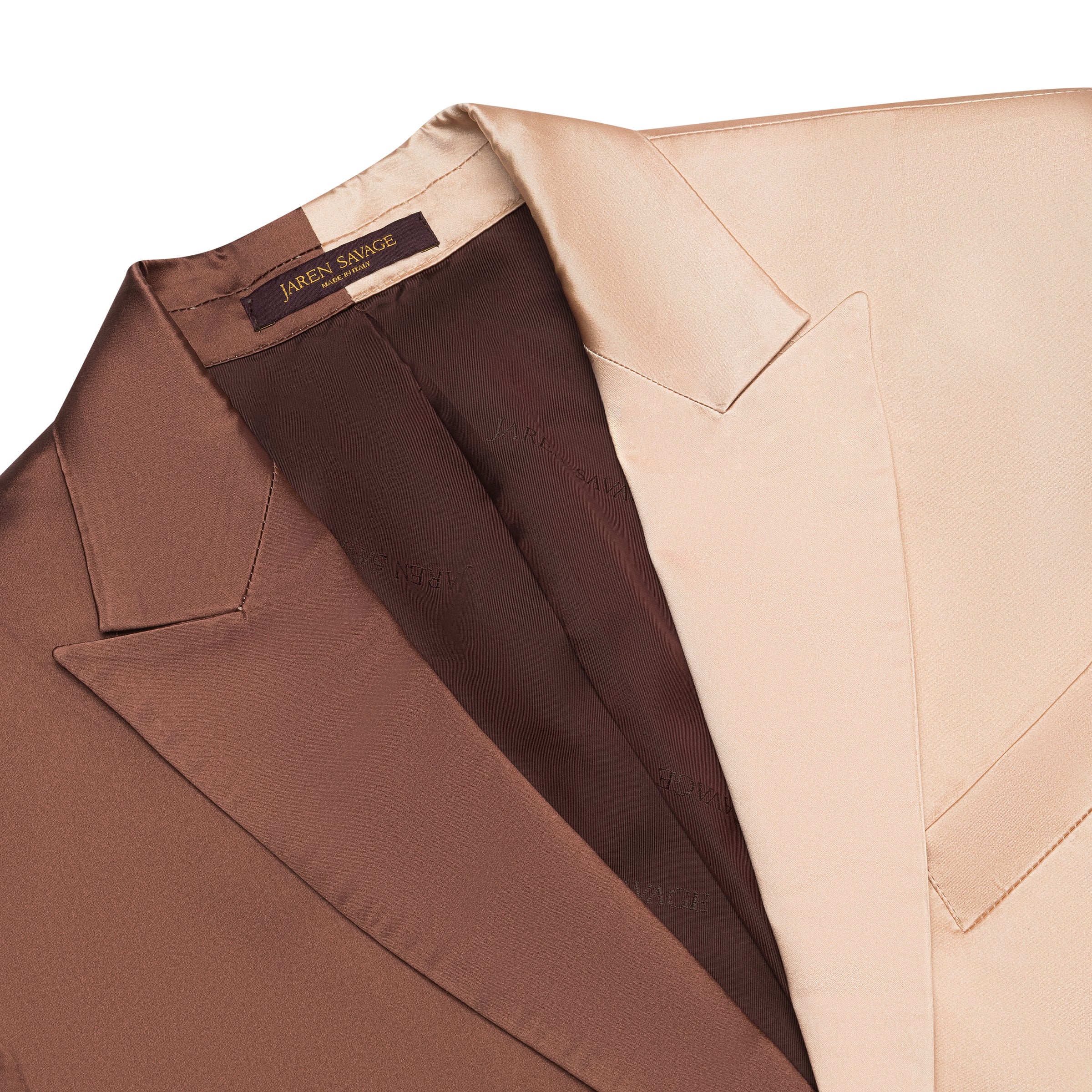 Split Brown/Champagne Silk Blazer