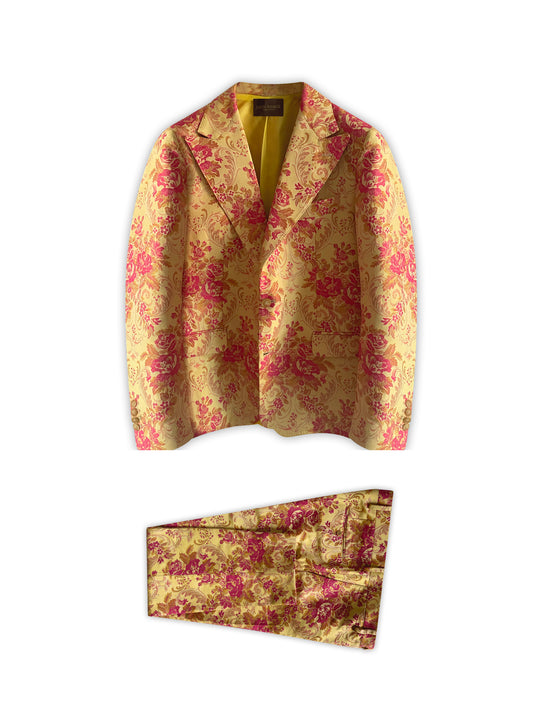 Flowers 3-Piece Silk Suit