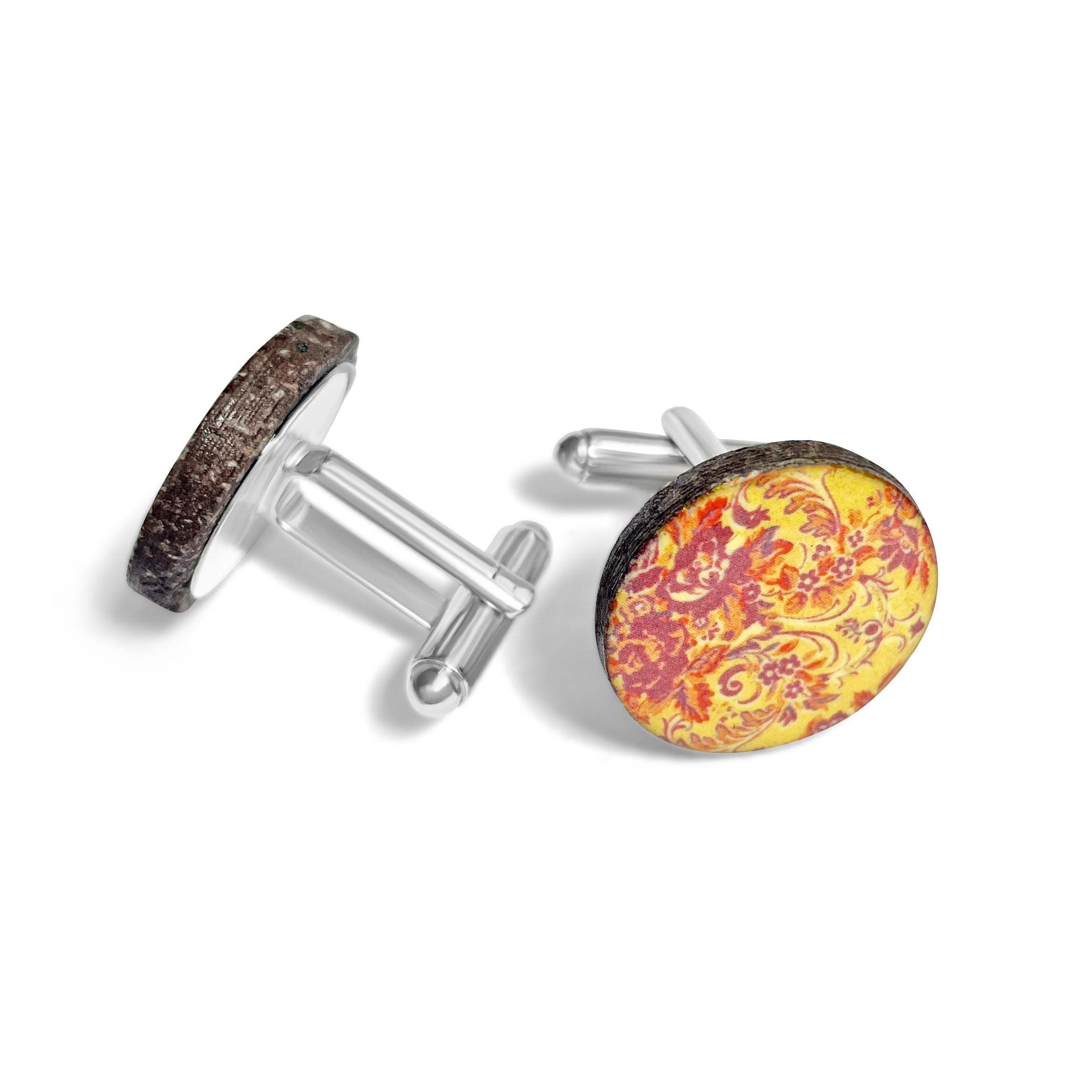 Floral Sicilian Lava Cufflinks