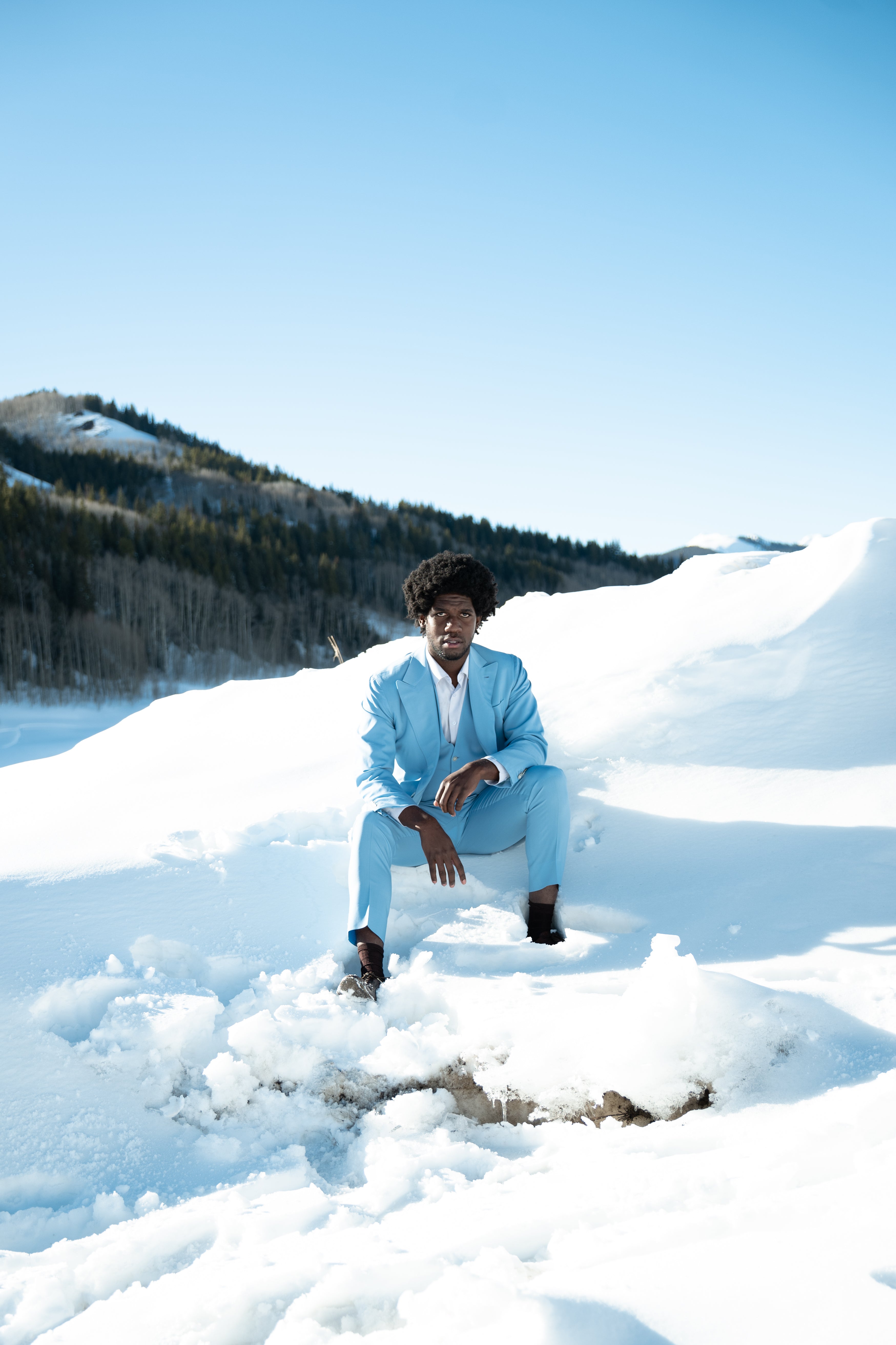 Sky Blue Fine Wool Blazer