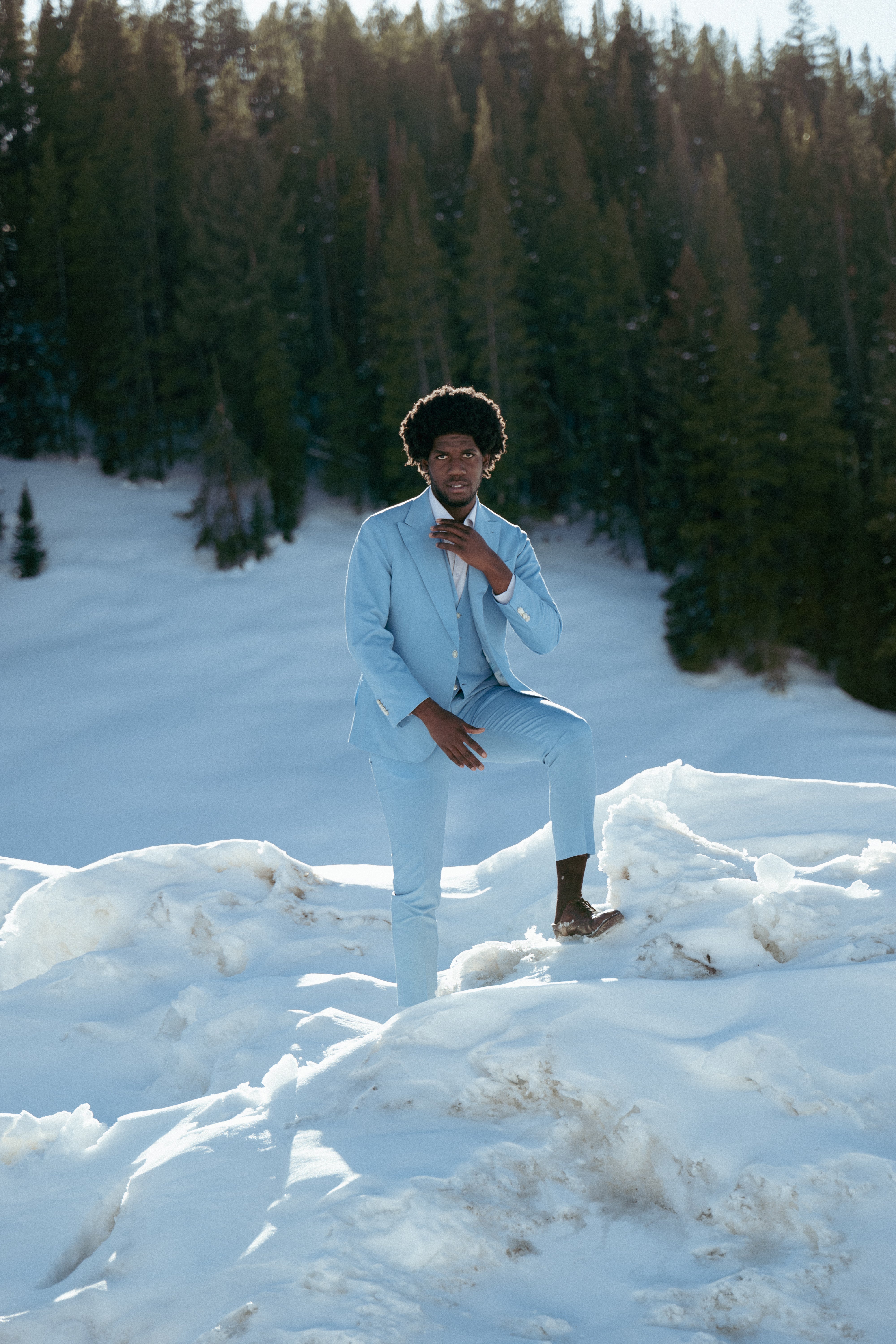 Sky Blue Fine Wool Blazer