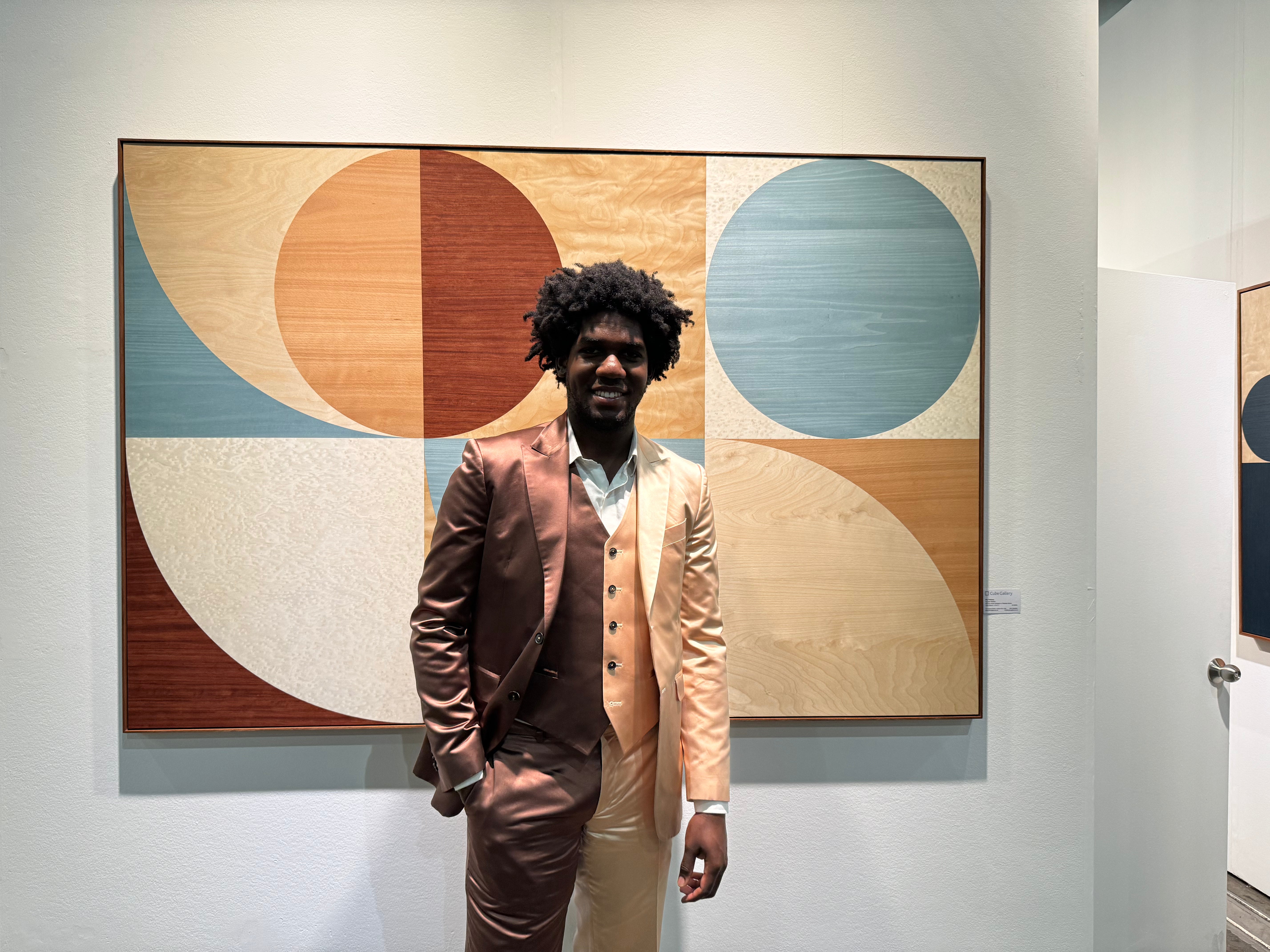 Split Brown/Champagne Silk 3-Piece Suit